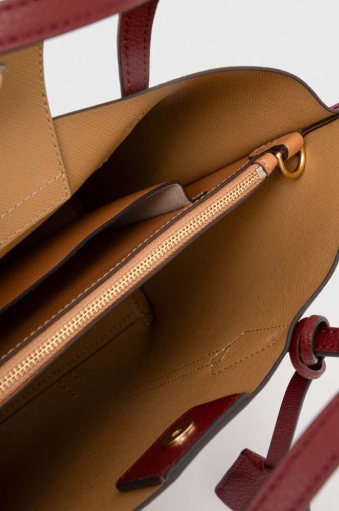 Шкіряна сумочка Tory Burch колір бордовий (3542732) фото 5