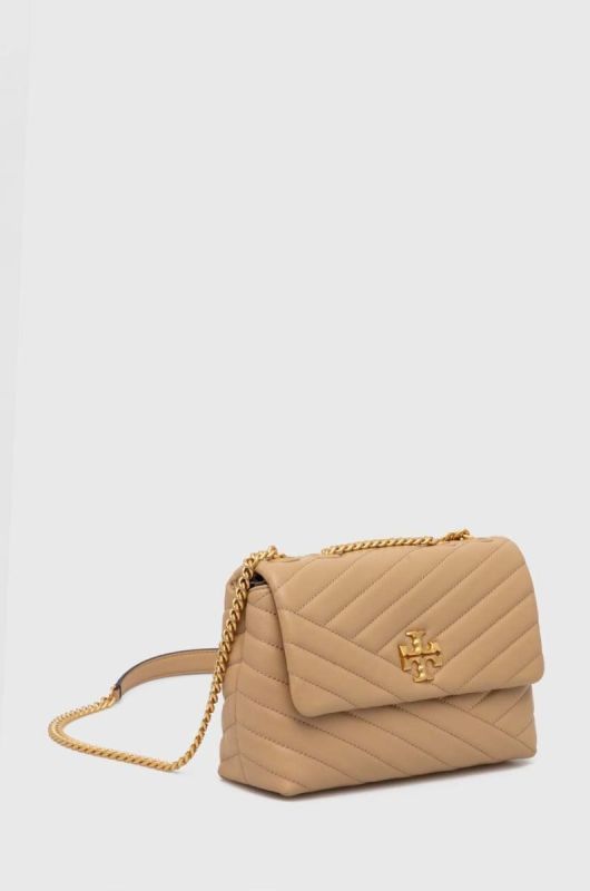 Шкіряна сумочка Tory Burch колір бежевий (3447663) фото 2