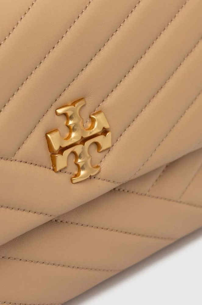 Шкіряна сумочка Tory Burch колір бежевий (3447663) фото 4