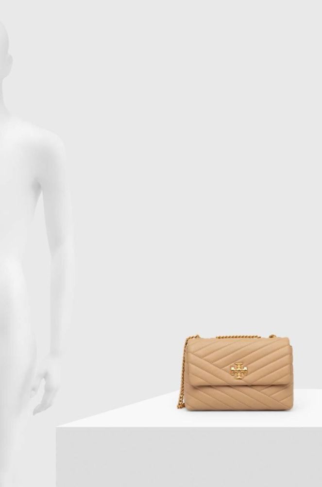 Шкіряна сумочка Tory Burch колір бежевий (3447663) фото 6