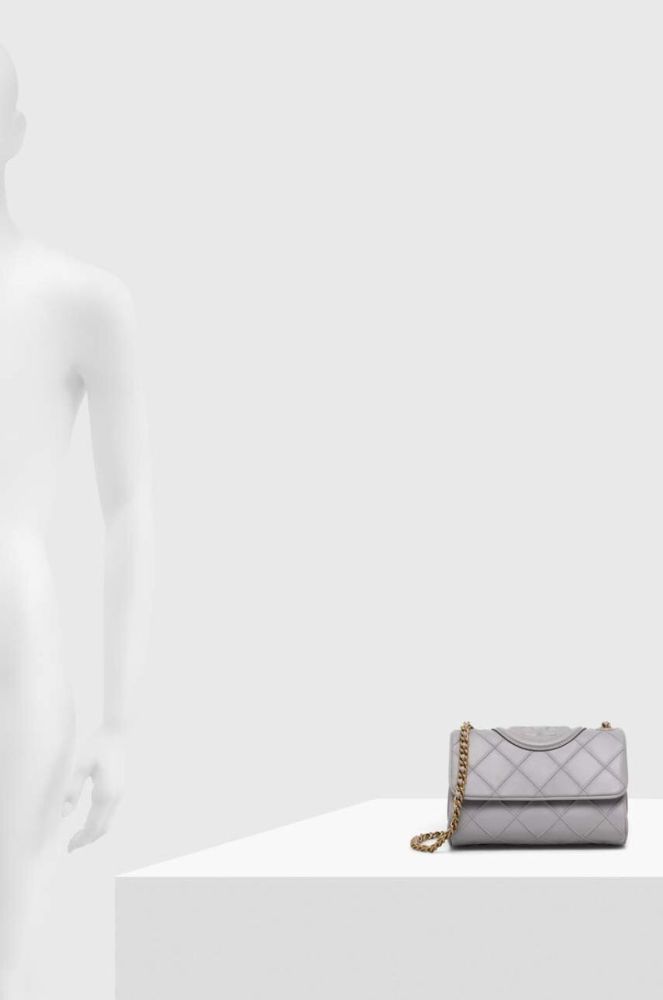 Шкіряна сумочка Tory Burch колір сірий (3520531) фото 6