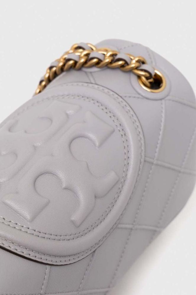 Шкіряна сумочка Tory Burch колір сірий (3520531) фото 3