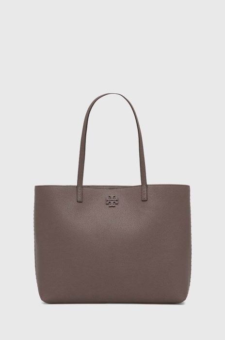 Шкіряна сумочка Tory Burch колір сірий (3548095)