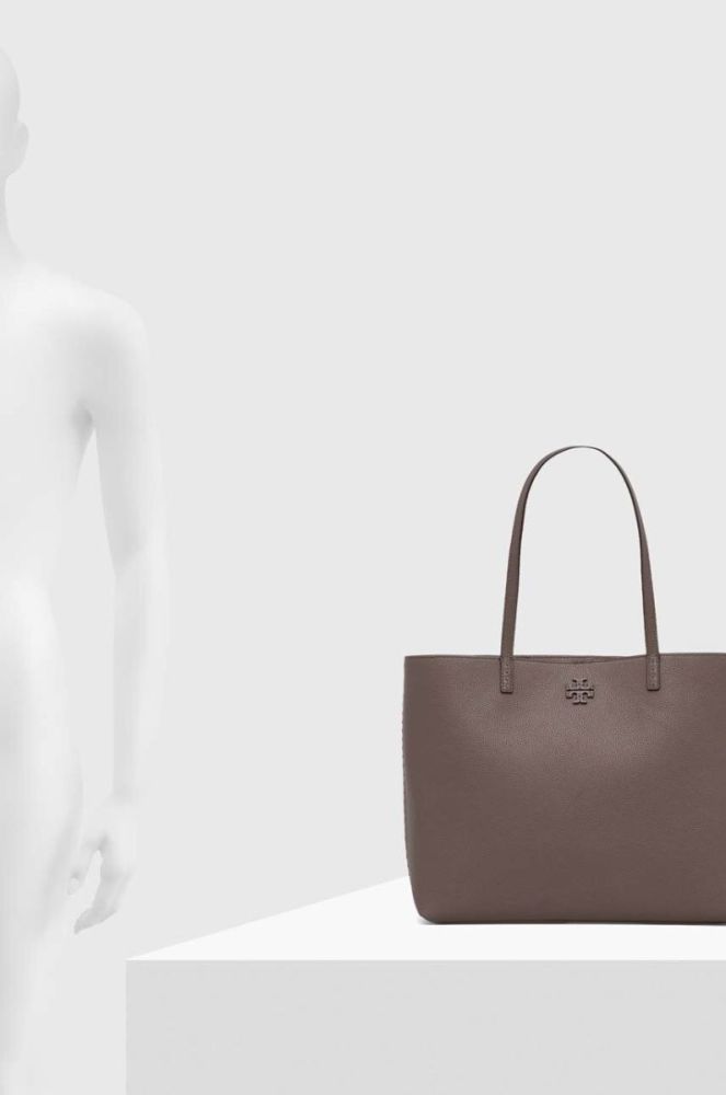 Шкіряна сумочка Tory Burch колір сірий (3548095) фото 6