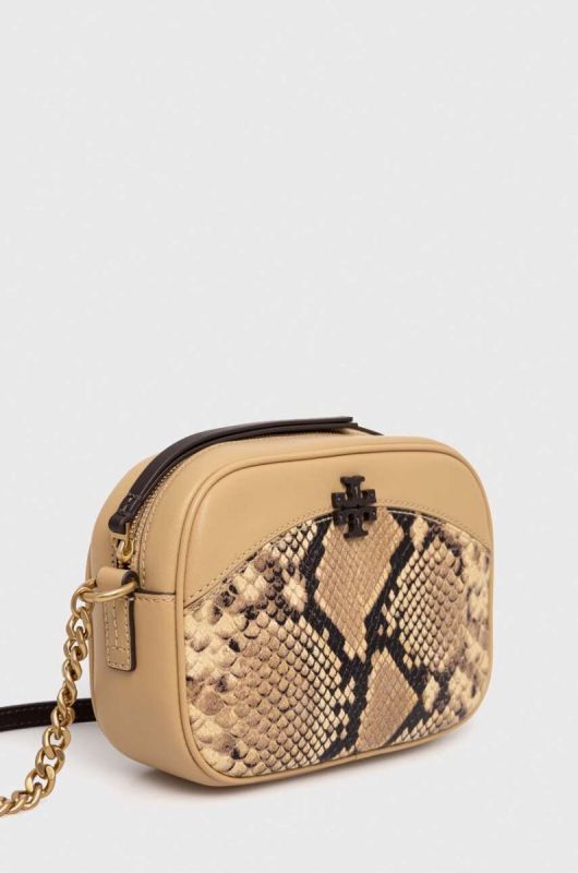 Шкіряна сумочка Tory Burch колір бежевий (3542733) фото 2