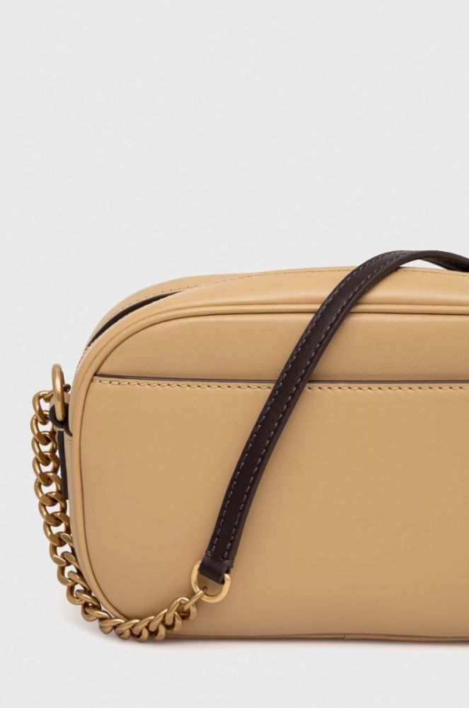 Шкіряна сумочка Tory Burch колір бежевий (3542733) фото 4