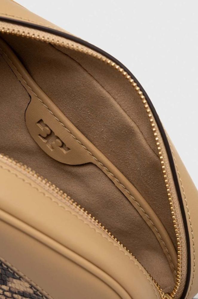 Шкіряна сумочка Tory Burch колір бежевий (3542733) фото 5