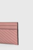 Шкіряний чохол на банківські карти Tory Burch колір рожевий