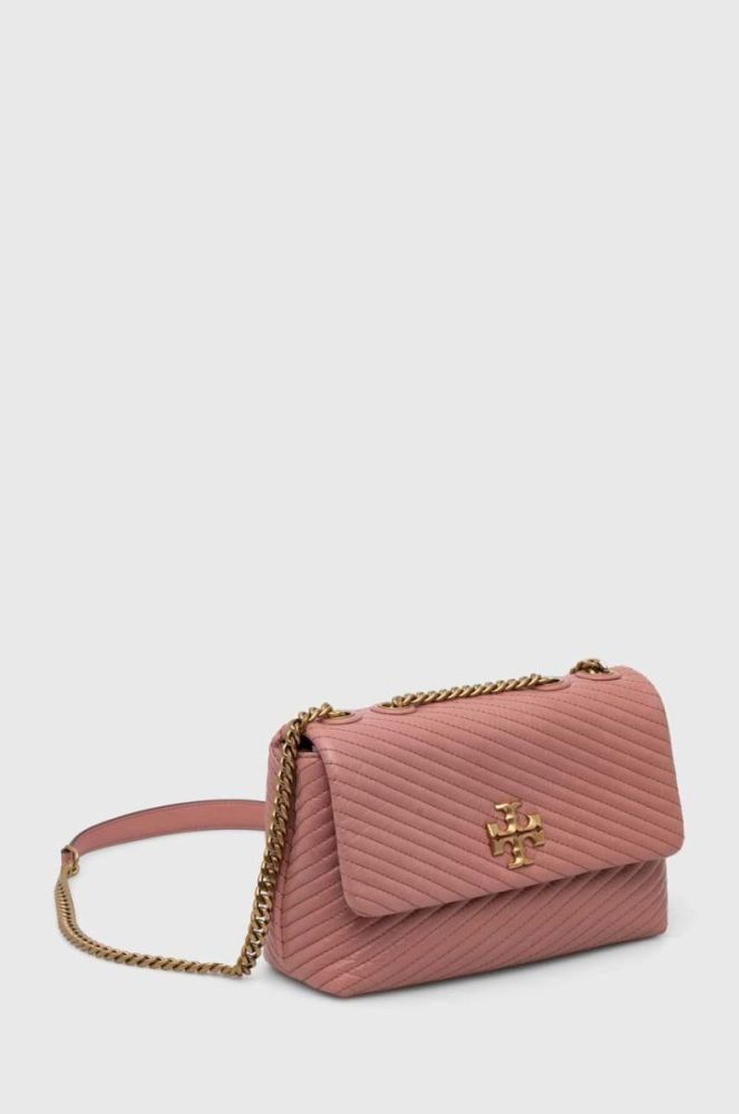 Шкіряна сумочка Tory Burch колір рожевий фото 2