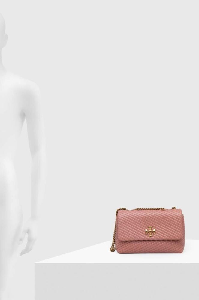 Шкіряна сумочка Tory Burch колір рожевий фото 5