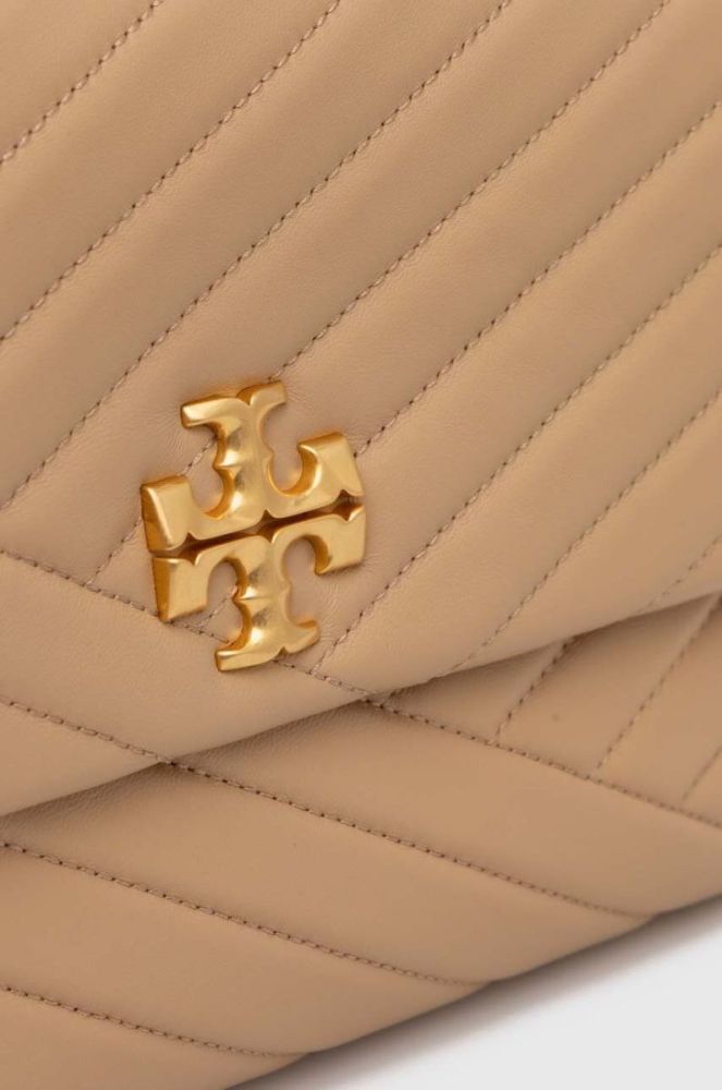 Шкіряна сумочка Tory Burch колір бежевий (3447668) фото 4