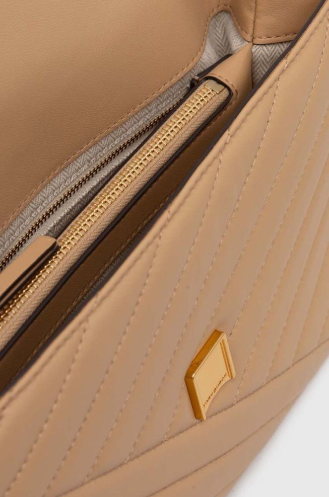 Шкіряна сумочка Tory Burch колір бежевий (3447668) фото 5