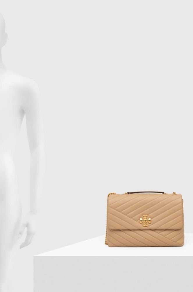 Шкіряна сумочка Tory Burch колір бежевий (3447668) фото 6