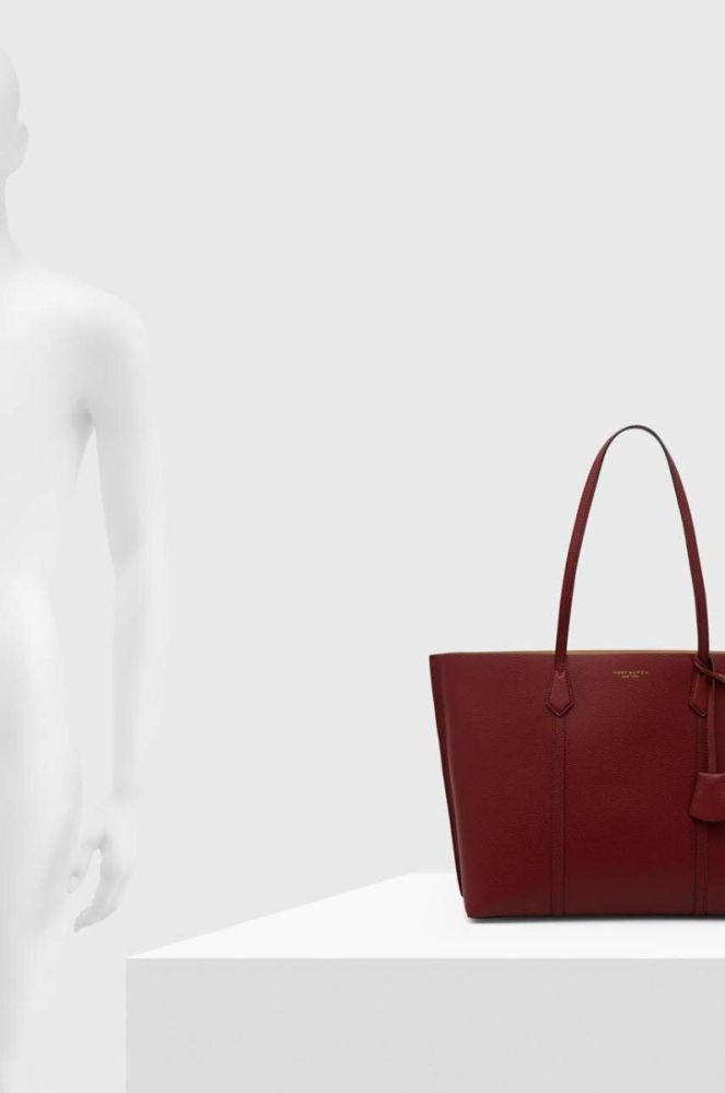 Шкіряна сумочка Tory Burch колір бордовий (3542734) фото 6