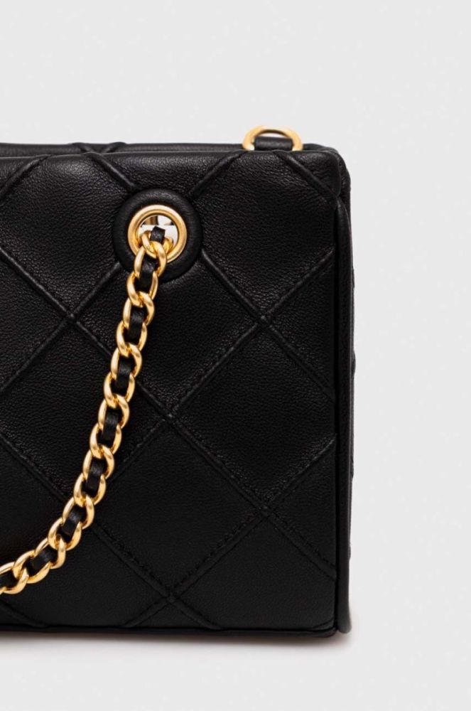 Двостороння шкіряна сумочка Tory Burch колір чорний фото 4