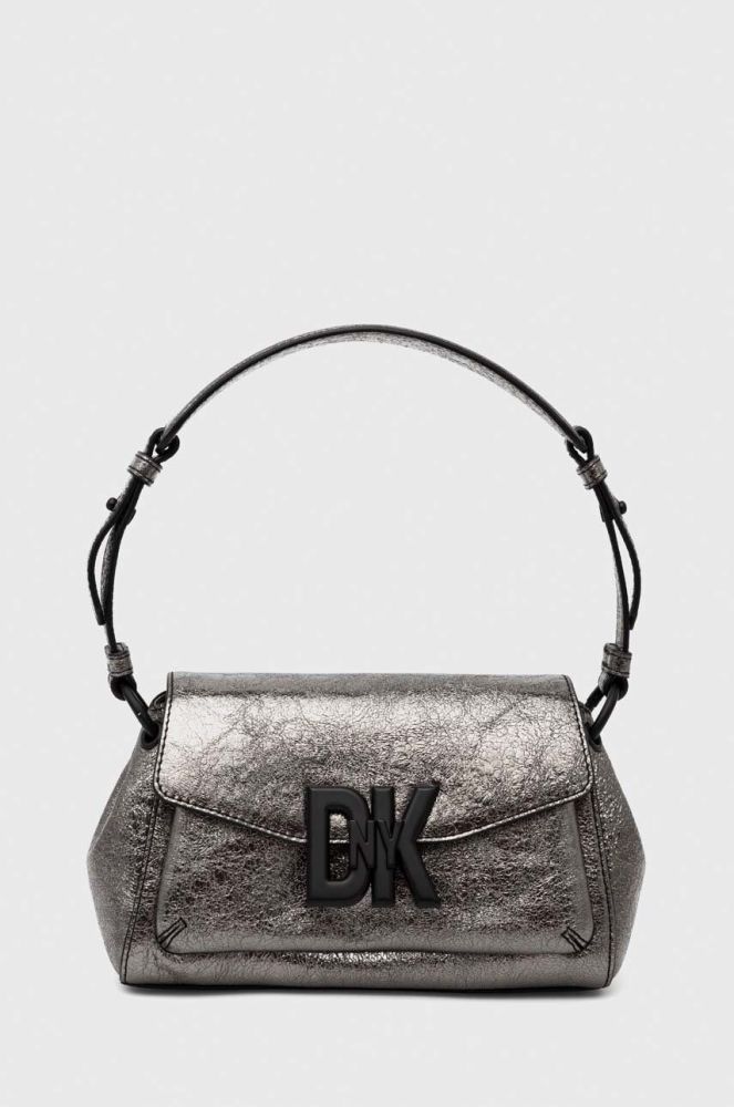 Шкіряна сумочка Dkny колір срібний (3524677)
