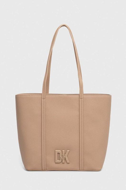 Шкіряна сумочка Dkny колір бежевий (3534809)