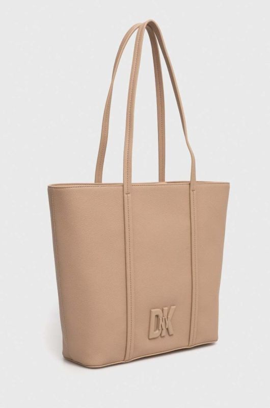 Шкіряна сумочка Dkny колір бежевий (3534809) фото 2