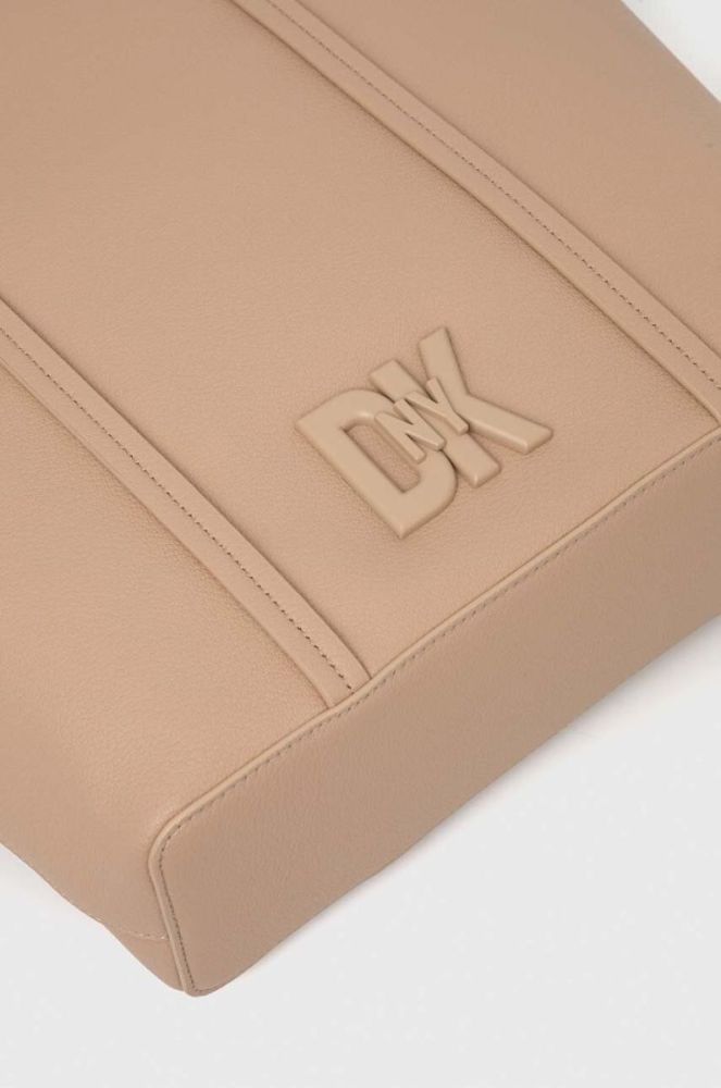 Шкіряна сумочка Dkny колір бежевий (3534809) фото 5
