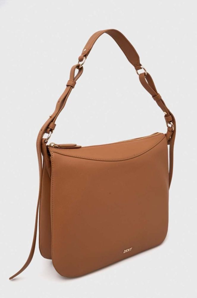 Шкіряна сумочка Dkny колір коричневий (3524681) фото 2