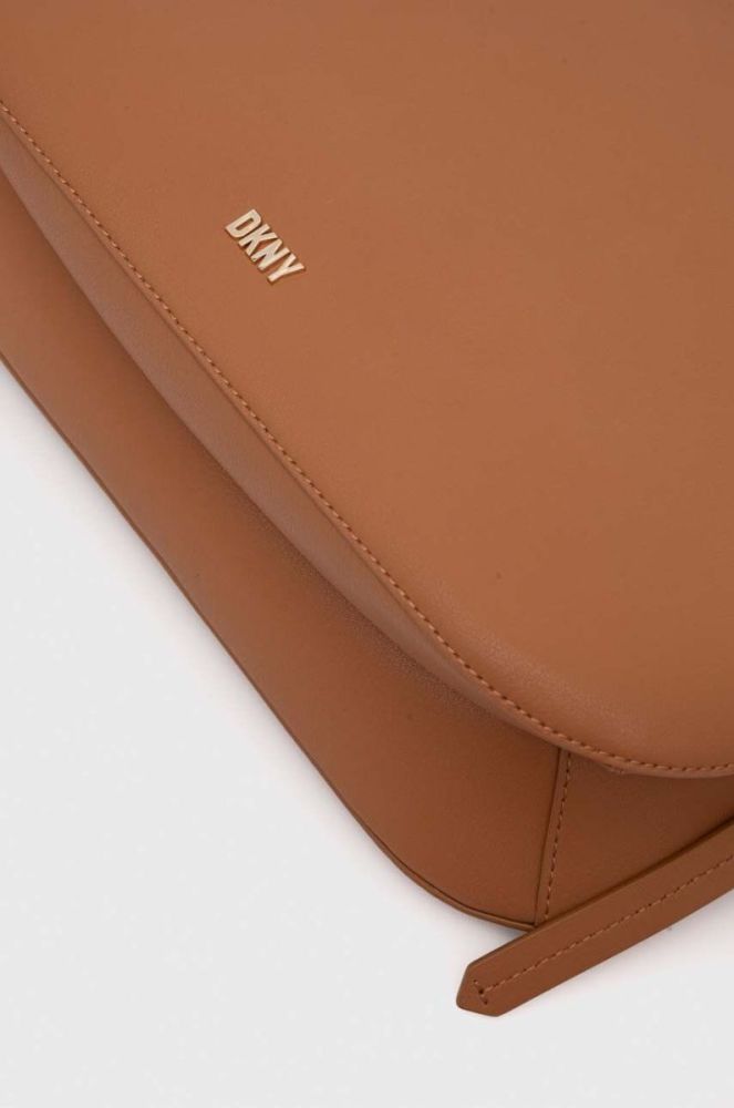Шкіряна сумочка Dkny колір коричневий (3524681) фото 4
