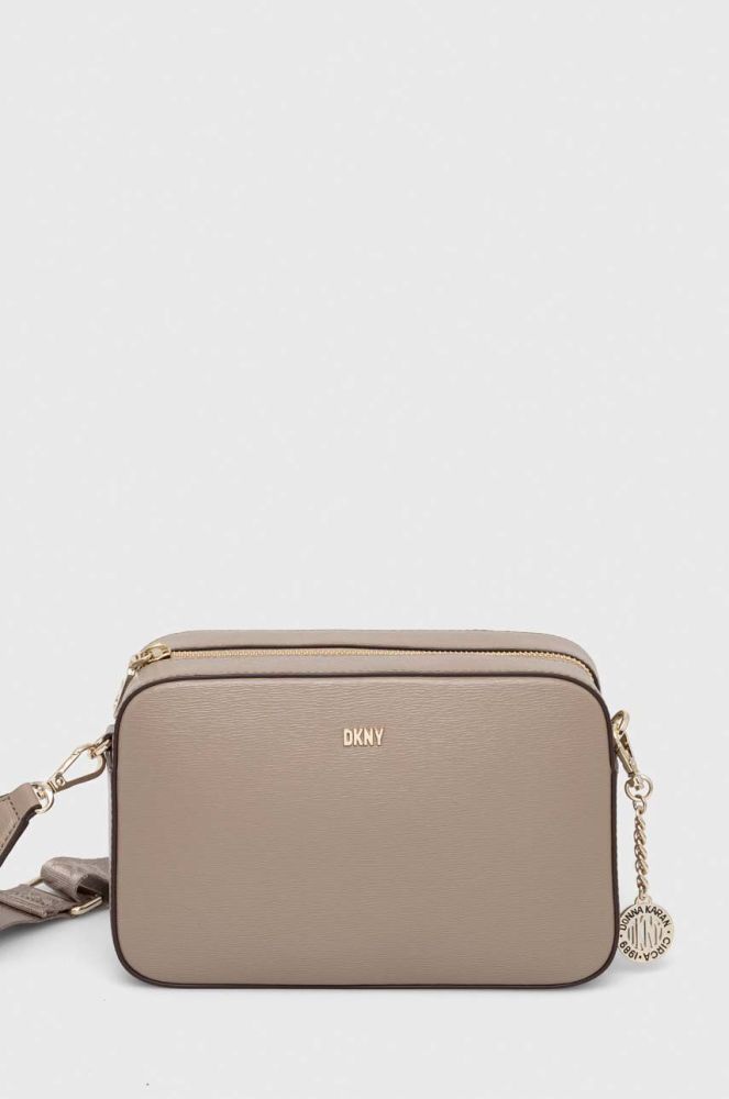 Шкіряна сумочка Dkny колір коричневий (3416828)