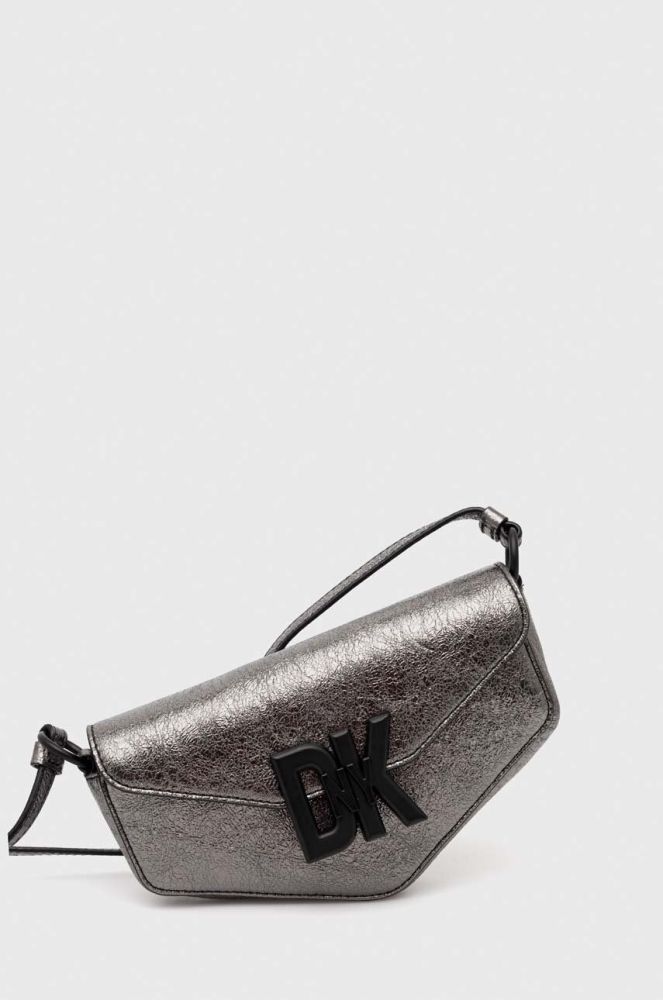 Шкіряна сумочка Dkny колір срібний (3524686)
