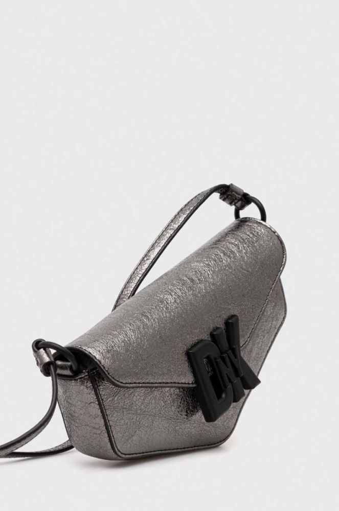 Шкіряна сумочка Dkny колір срібний (3524686) фото 2