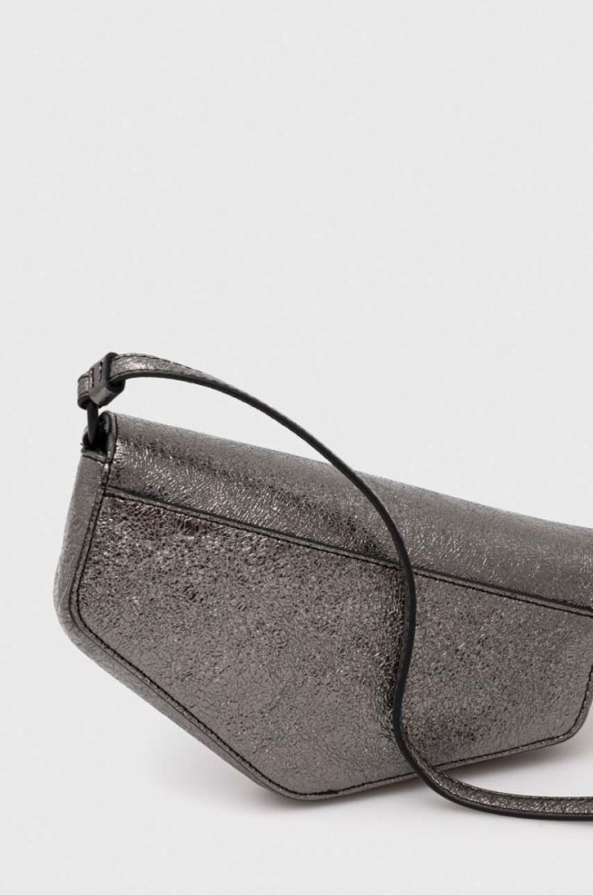 Шкіряна сумочка Dkny колір срібний (3524686) фото 3