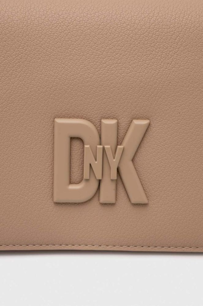 Шкіряна сумочка Dkny колір бежевий (3542739) фото 4