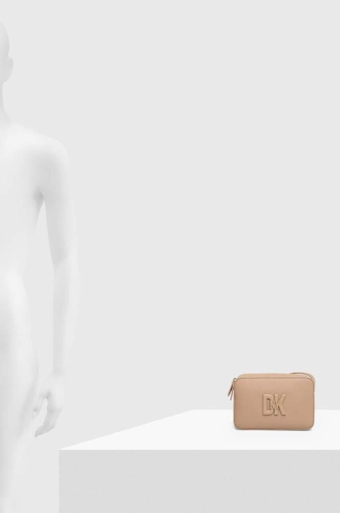 Шкіряна сумочка Dkny колір бежевий (3542741) фото 6