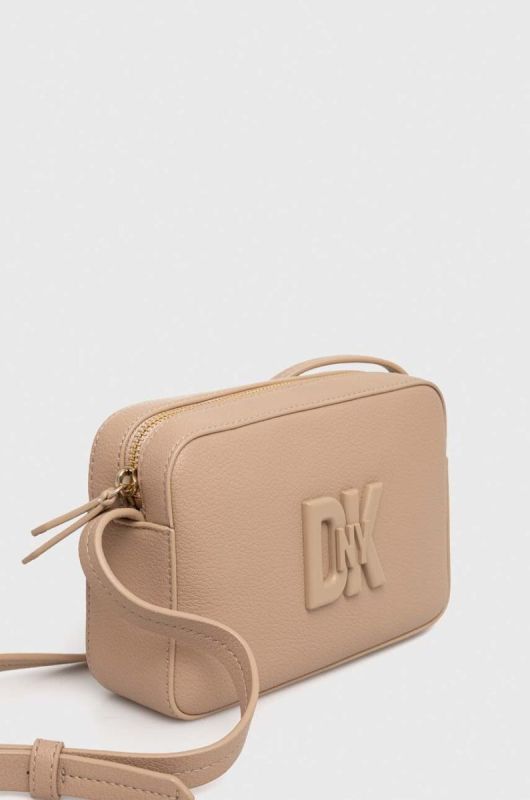 Шкіряна сумочка Dkny колір бежевий (3542741) фото 2