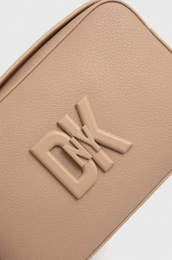 Шкіряна сумочка Dkny колір бежевий (3542741) фото 4