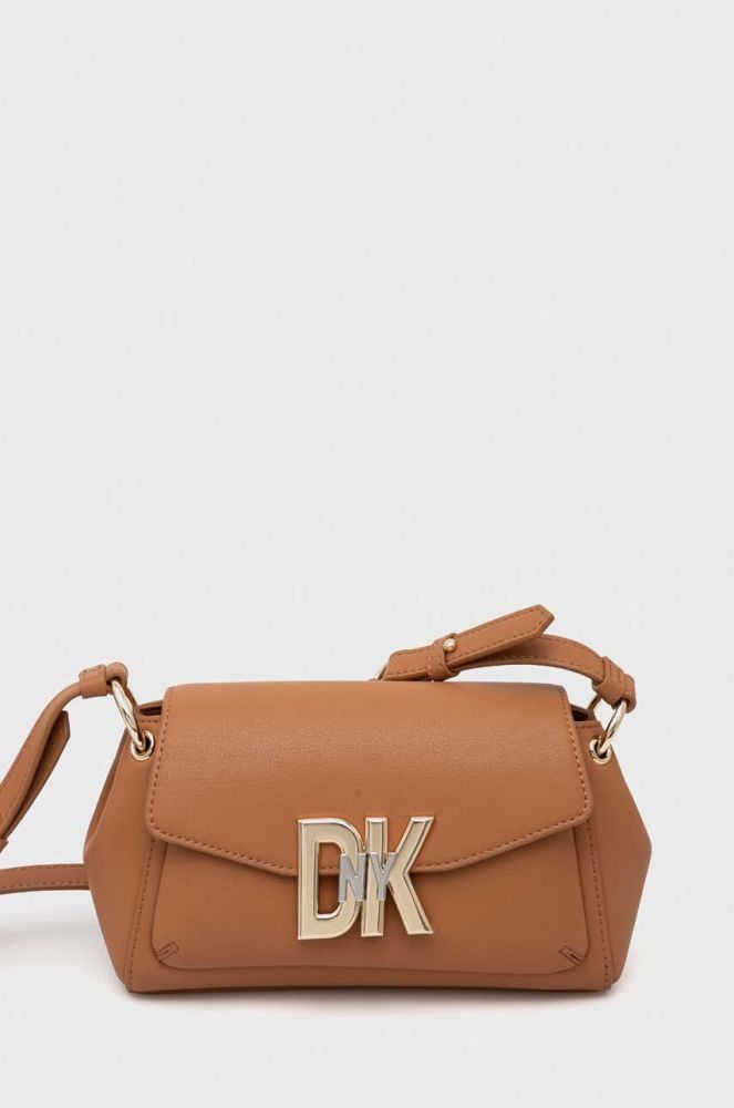 Шкіряна сумочка Dkny колір коричневий (3524691)