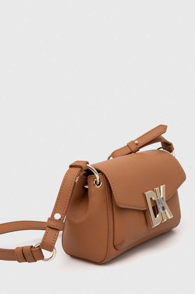 Шкіряна сумочка Dkny колір коричневий (3524691) фото 2