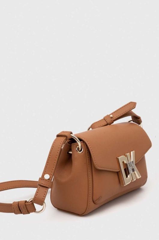 Шкіряна сумочка Dkny колір коричневий (3524691) фото 2