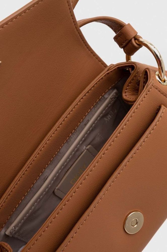 Шкіряна сумочка Dkny колір коричневий (3524691) фото 6