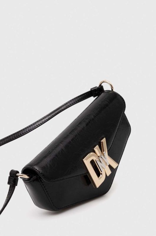 Шкіряна сумка Dkny колір чорний фото 2