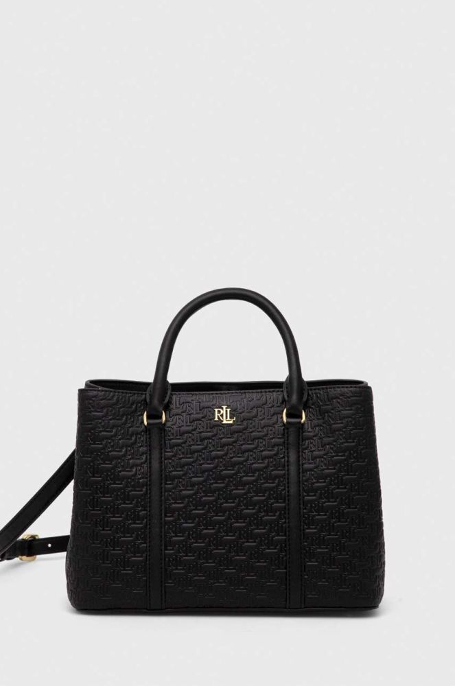 Шкіряна сумочка Lauren Ralph Lauren колір чорний (3497918)