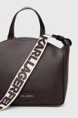 Шкіряна сумочка Karl Lagerfeld колір коричневий (3493825)