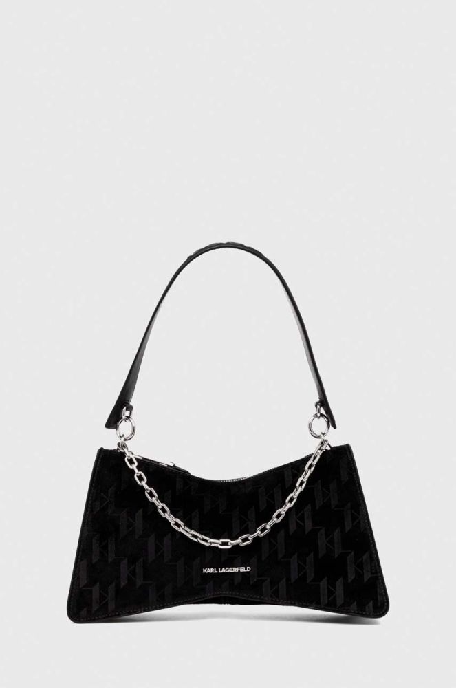 Замшева сумочка Karl Lagerfeld колір чорний (3520576)