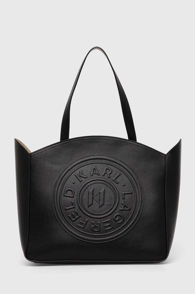 Шкіряна сумочка Karl Lagerfeld колір чорний (3493831)