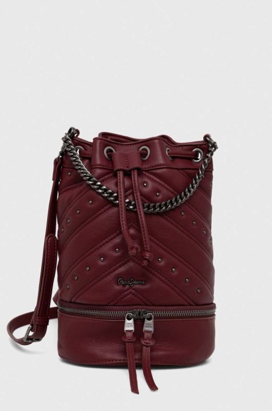 Сумочка Pepe Jeans колір бордовий (3520595)