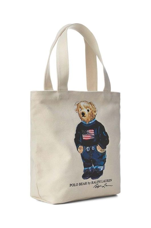 Сумка-тоут дитяча бавовняна Polo Ralph Lauren колір бежевий фото 3