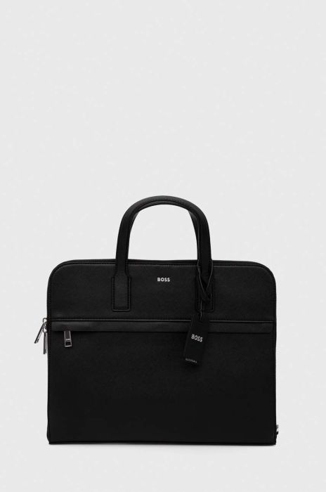 Шкіряна сумка BOSS колір чорний (3384248) Шкіряна сумка BOSS колір чорний (3384248)