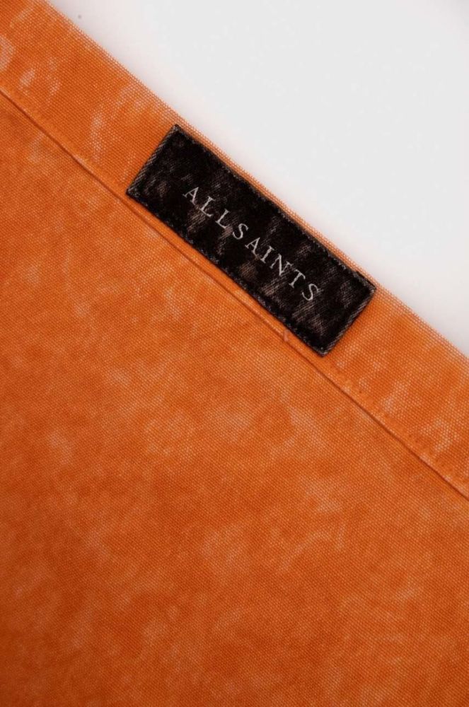Бавовняна сумка AllSaints колір помаранчевий фото 5
