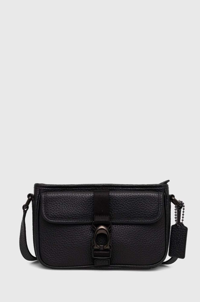 Шкіряна сумка Coach колір чорний (3606482)