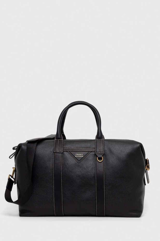 Шкіряна сумка Tommy Hilfiger колір чорний