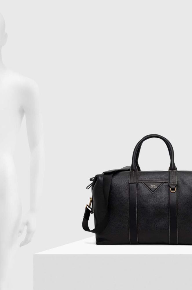 Шкіряна сумка Tommy Hilfiger колір чорний фото 6