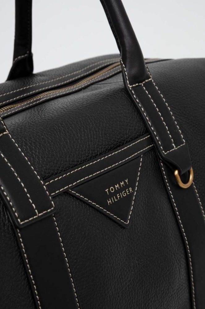 Шкіряна сумка Tommy Hilfiger колір чорний фото 3